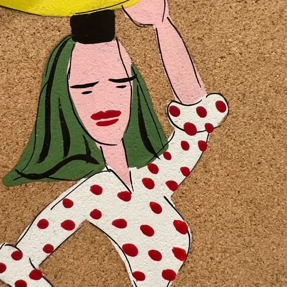 Mid-Century Hand-painted Portuguese Folk Cork Coaster Set - Picture 9 of 9